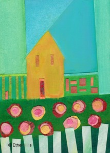 Ethel Hills - Shelter #13 - Mixed Media Collage on Panel - 7" x 5"
