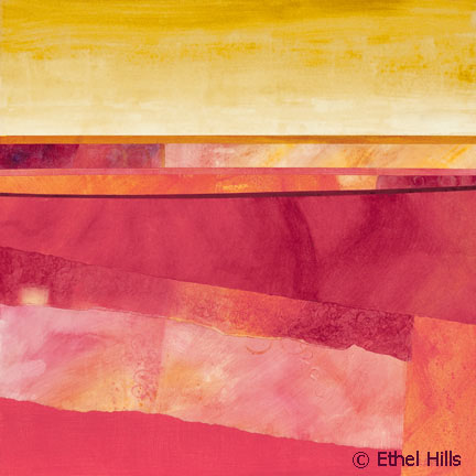 Ethel Hills - "Rhapsody" - Mixed Media Collage on Panel - 20" x 20"