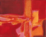 Abstract acrylic painting in red, pink & orange based on Vivaldi's Four Seasons by Ethel Hills